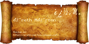 Éreth Márton névjegykártya